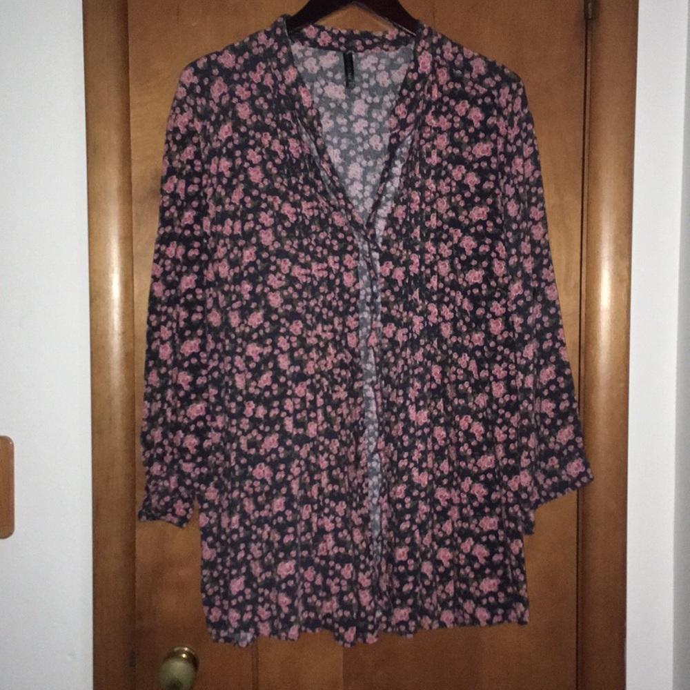 Pink Floral Button-Up